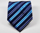 New Fashion Stripe Blue White Pink Jacquard Woven Silk Men s Wedding Tie Necktie