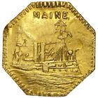 1898 U s s  Maine - Old Glory Ship   California Gold   Gilt   Ngc Au Details R-8