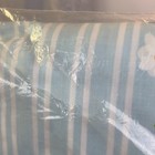 Vtg Cannon Gold Label No Iron King Fitted Sheet Blue Floral Stripe Daisy Cottage