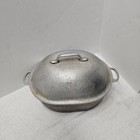Century Silver Seal Vintage Hammered Aluminum Roaster W lid 12 Inch