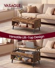 Vasagle Lift Top Coffee Table Lift Tabletop Dining Table Gas Spring Hidden