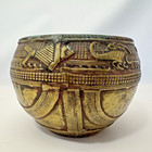 Antique Dhokra 5 5    Rice grain Measuring Bowl Fish scorpion Brass Or Bronze Pot