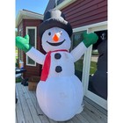 Christmas Inflatable Snowman Outdoor Yard Decoration Top Hat Red Scarf 7ft
