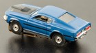 Vintage Aurora Tjet 1960s Ford Mustang Mach 1 Blue W  Black Stripes Ho Slot Car