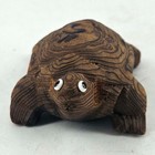Vintage Crypyomeria Cedar Wood Turtle Figurine Wooden Hand Carved Folk Art Japan