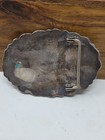 G l Leekity Zuni Sterling Silver Turquoise Belt Buckle 20 Stones