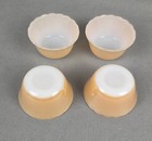 Set Of 4 Vintage Anchor Glass Fire King Peach Luster Copper Tint Custard Cups