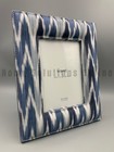 Pottery Barn Kravet Ikat Fabric Frame Blue 5  X 7   5997a