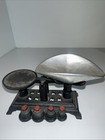 Vintage Balance Scale Cast Iron 4 Weight Pan 