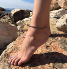 Natural Hematite Beaded Ankle Bracelet Women Dainty Minimalist Summer Anklet