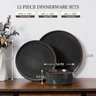 12-piece Plates And Bowls Sets  Stoneware Dinnerware Dishes Set