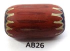 Old Red Worn Antique Venetian Chevron Trade Bead African  Ab26  Bg 64