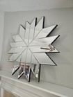 Vintage Windsor Art Deco Beveled Glass Snowflake starburst Accent Wall Mirror