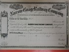 1800s Narrow Guage Railway Company Stock Certificate-new Jersey