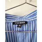 Steve Madden Blue White Striped Half Zip Drawstring Waist Tunic Top Medium