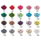 10 20 50pcs 16mm Hand Made Crochet Cotton Balls Round Solid No Hole Pom Poms 
