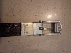 Vintage Brighton  b40269    Reversible Croc Leather Belt Silver Buckle Size L 34
