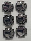 Vintage Navajo  Sterling Silver Vintage 6 Pcs Floral Etched Button Covers