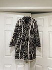 Inc  Geometric Brown tan Midi Trench Coat Women Size Medium Business Casual