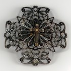 Vintage Ornate Sterling Silver 925 Open Filigree Cross Pendant  Brooch 10 6g