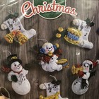 Bucilla Christmas Set 6 Felt Ornament Kit Snowmen With Instruments 86909 Rare