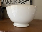 Antique French White Ironstone Footed Bowl St  Amand - 8  D X 4 25  T - Staining