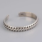 Mens Vintage Open Bangle 925 Sterling Silver Handmade Twisted Cuff Bracelet Us