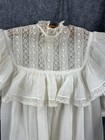 Antique Girl Child Dress Cotton White Lace Button Back Chest 30 Original 1890