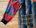 Joujou Vintage Hippie Hooded Pullover Multi-color fabric Toggle Closure One Size