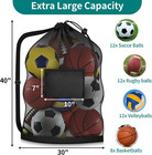 Extra Large Soccer Ball Bag  40  X 30  Drawstring Mesh Ball Bag With Pocket  Hea