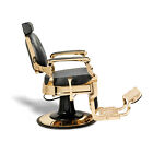 Mckinley Vintage Barber Chair Reclining Heavy Duty Barber Chair  Black Gold