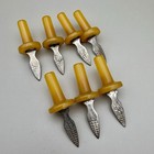 Vintage Bakelite Corn Cob Holders Yellow Set Of 7 Mcm With Original Box