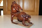 Vtg Antique Old Pair Toads Playing Leapfrog Unless Your Mind Is In The Gutter 
