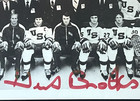 Herb Brooks Signed 1980 Olympic Hockey Team Black   White Photo  -  9  X 3-3 4 