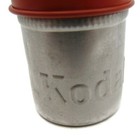 Kodak Metal Film Cannister Vintage Silver Tone   Orange Top  no Film 