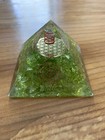 Natural Peridot Orgone Pyramid Large 3in    good Health And Restful Sleep   