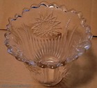Vintage Art Deco Holophane Style Primitive Star Ribbed Glass Lamp Shade 