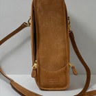 Mulholland Brothers Tan Leather Wine Bottle Carrier Tote Corkscrew Shoulder Bag