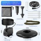 Floating Pond Fountain With Led Lights - 40w 660gph Pump With 3 Spray Modes  Flo