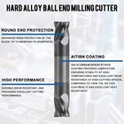 4pcs 4 Flute 1 2  X 5 8  X 3  Solid Carbide End Mill - Double End Altin Coated