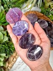 3pc Chevron Amethyst Worry Stone Pocket Crystal Healing Reiki Anxiety Stress Gif