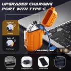 Waterproof Electric Lighter Dual Arc Plasma Flameless Windproof Usb Rechargeable