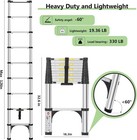Aluminum 10 5 Ft Telescoping Ladder One-button Retraction With Hooks