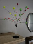 Vintage 60 s Danish Modern Kinetic Ball Atomic Mcm Wire Sculpture Glows