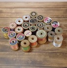 24 Vintage Wooden Thread Spools     Corticelli J p Coats Coats   Clarks Talon
