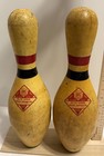 Vtg  Lot 2abc Approved Vulcan Nyl-tuf Supreme Bowling Pin Red Black Stripe Decor