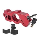 Red Motor Handlebar Grip Lock Anti Theft Throttle Clutch Brake Lock Red