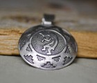 Vintage Native American Sterling Silver Kokopelli Pendant Necklace