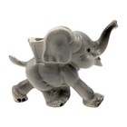Mid-century Japan Gray Ceramic Elephant Planter W  Raised Trunk     7    Vintage