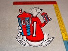 Vintage Icee Frozen Coca Cola Slushy Polar Bear 12  Soda Ice Gas Oil Kmart Sign 